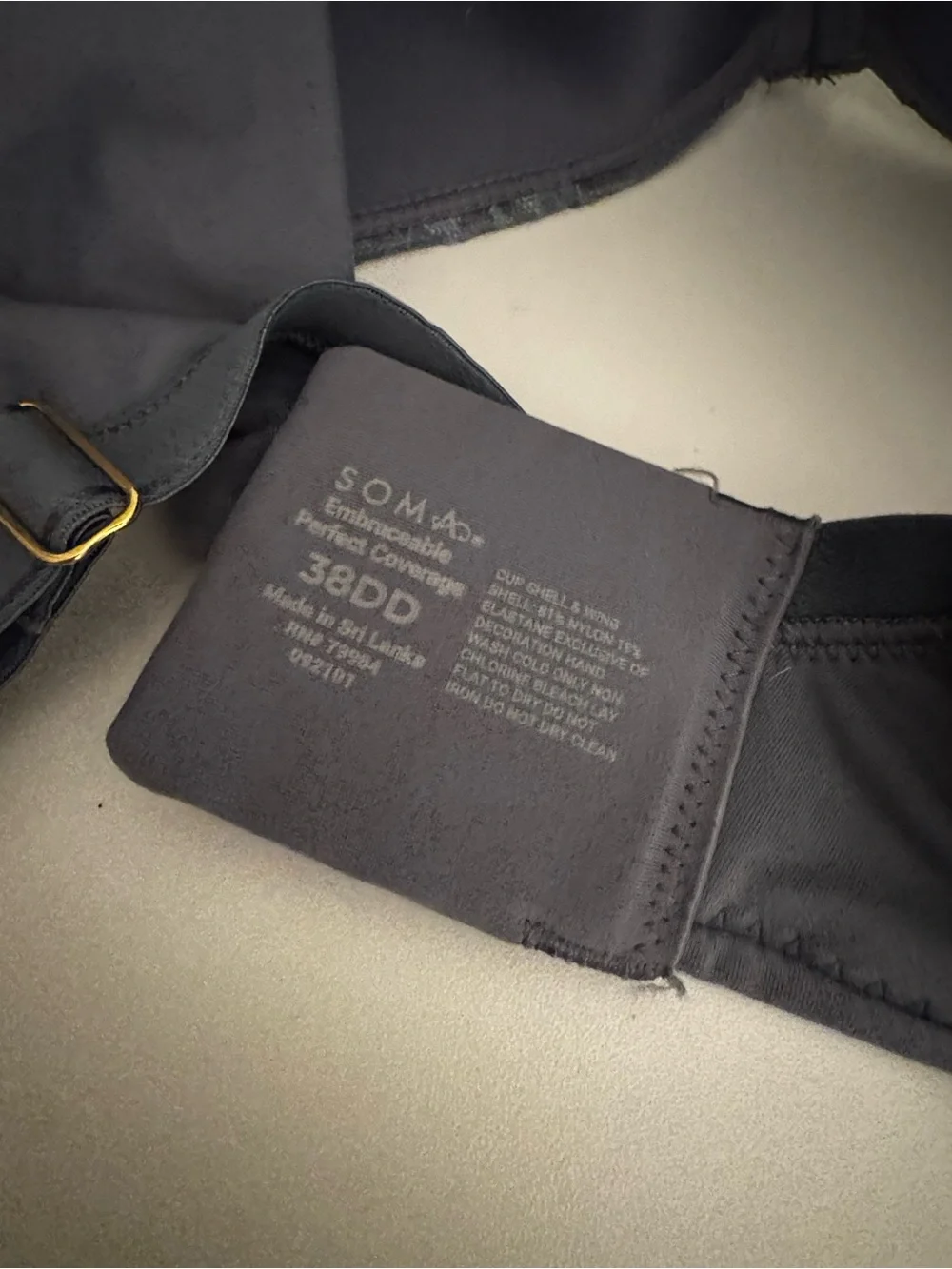 Soma Slate Gray Lace-Trim T-Shirt Bra